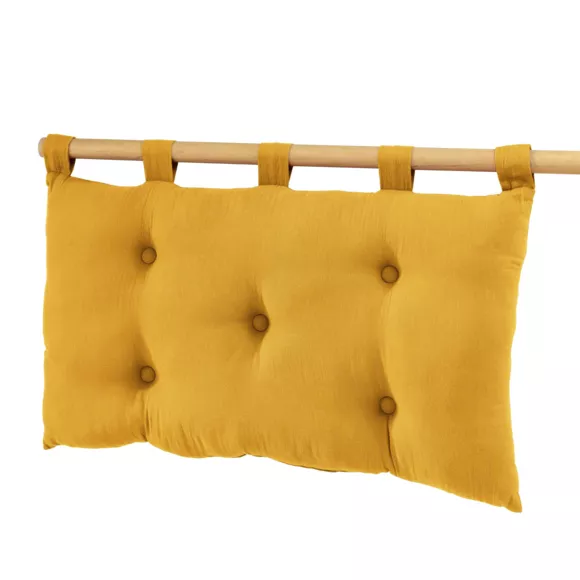 Cabecero en gasa de algodón (80 cm) Gaïa Amarillo azafrán 4