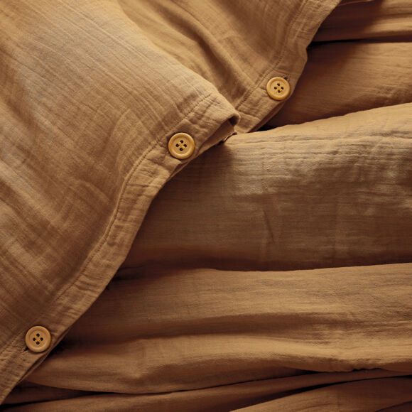 Bettbezug aus Baumwoll-Gaze (200 cm) Gaïa Camel 2