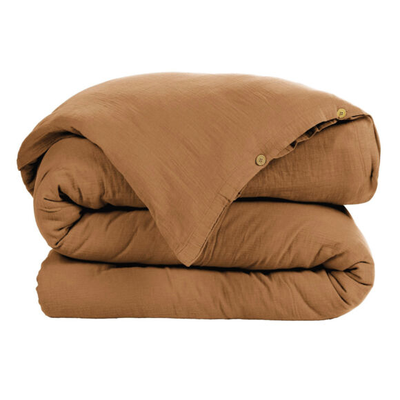 Bettbezug aus Baumwoll-Gaze (140 cm) Gaïa Camel 3