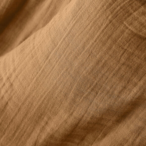 Drap housse gaze de coton (180 cm) Gaïa Camel 2