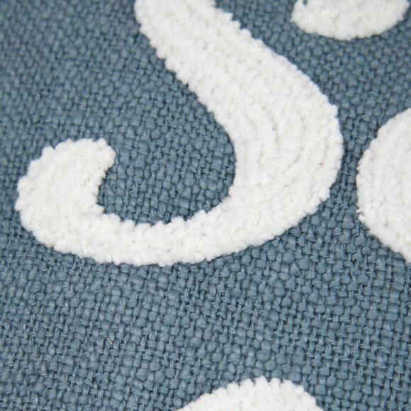Quadratisches Kissen aus Baumwolle (40 x 40 cm) Arcachon Sturmblau