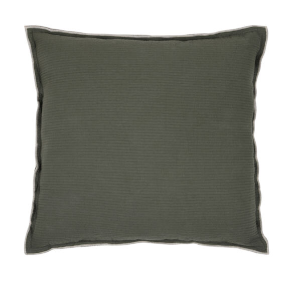 Cuscino quadrato di cotone (45 x 45 cm) Soleia Verde cachi