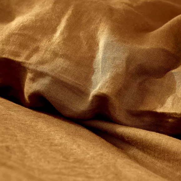 Housse de couette lin lavé (240 cm) Louise Caramel 2