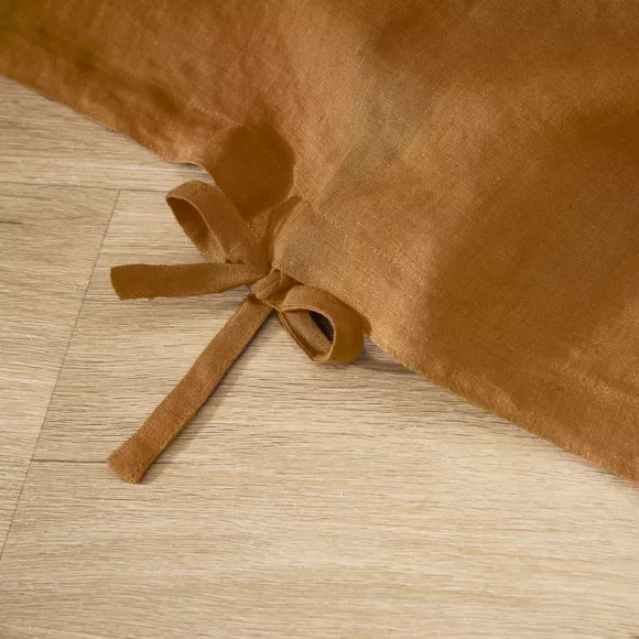 Bettbezug aus gewaschenem Leinen (240 cm) Louise Karamellbraun 3
