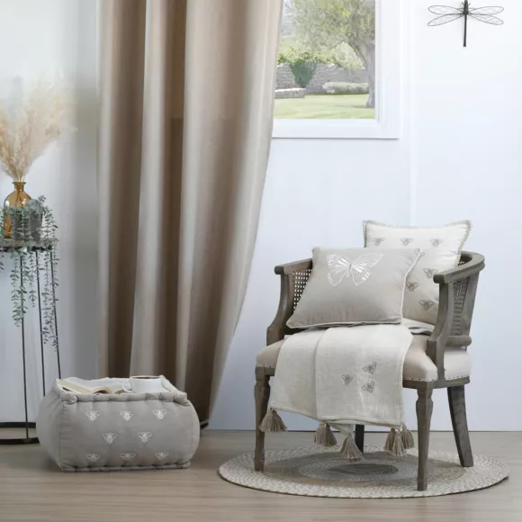 Coussin de sol coton grande hauteur (40 x 30 cm) Butine Beige