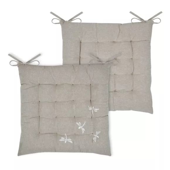 Coussin de chaise carré coton Butine Beige