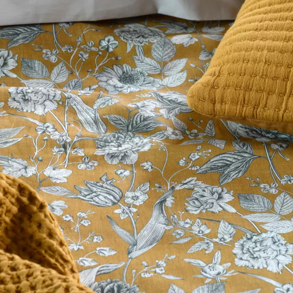 Dekbedovertrek percale katoen (140 x 200 cm) Jacinthe Mosterdgeel