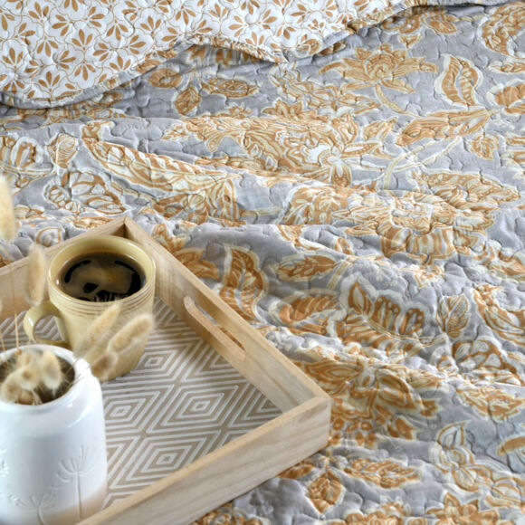 Copriletto e federe cuscino (260 x 240 cm) Nerya Giallo senape