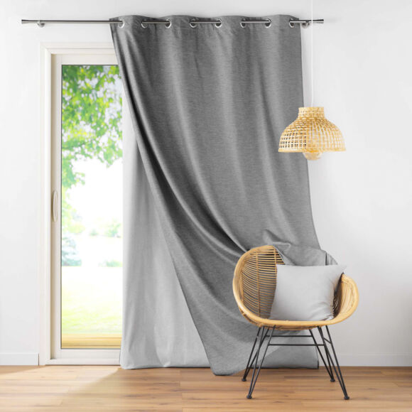 RIDEAU OEI DOUBLURE AMOV. 140x260 CM CHAMBRAY/POLYESTER/TPU COVERLINE ANTHRACITE