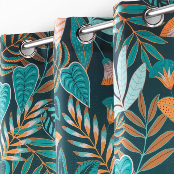 RIDEAU A OEILLETS 140 x 260 CM POLYESTER IMPRIME TILDA VERT