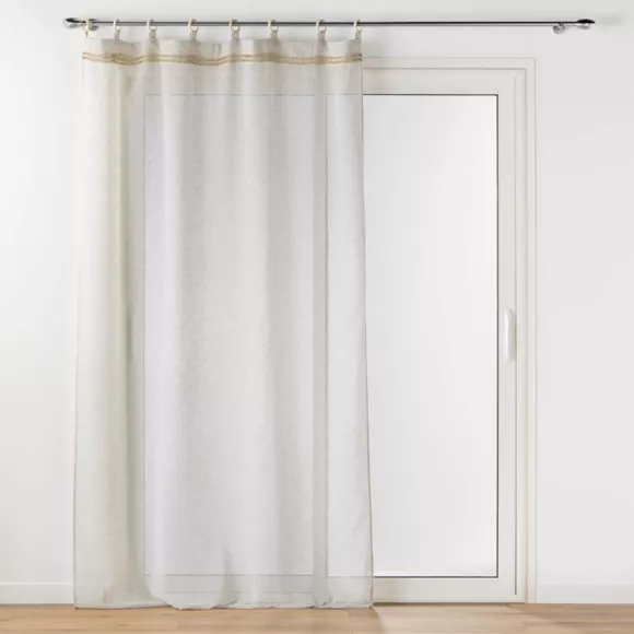 Visillo ojales madera (140 x 240 cm) Mileo Beige