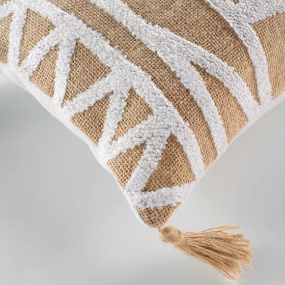 Cojín rectangular en yute y algodón (30 x 50 cm) Asmara Beige