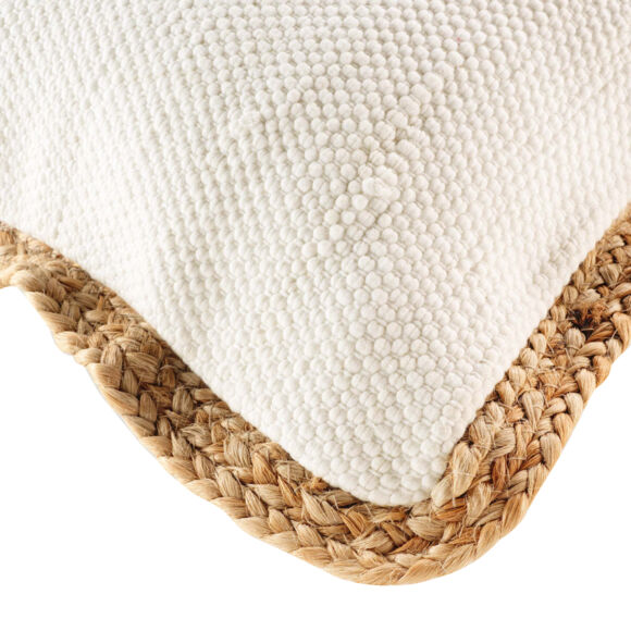 Cojín cuadrado en yute y algodón (45 x 45 cm) Akina Crudo