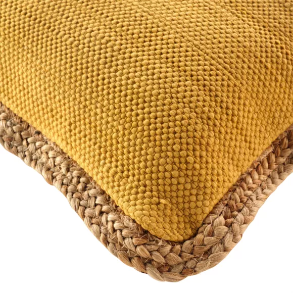 COUSSIN DEHOUS COMPR PASSEPOIL 45 x 45 CM COTON/POLYESTER UNI+JUTE AKINA OCRE