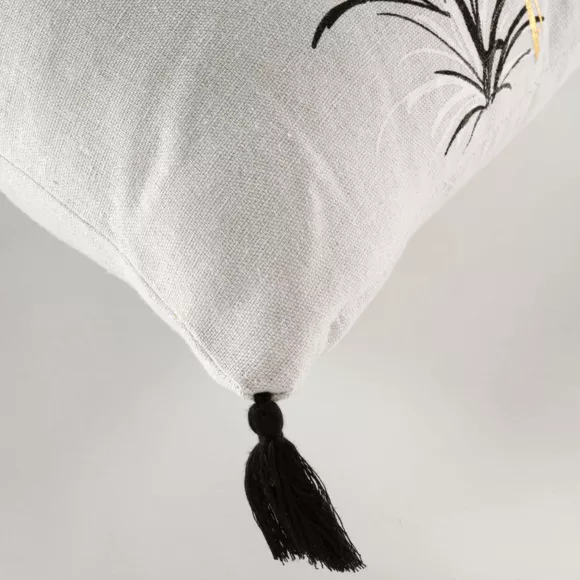 COUSSIN DEHOUS. COMPR. POMP 45x45 CM POLYCOTON IMP METAL PAPEETE NOIR DES PLACE