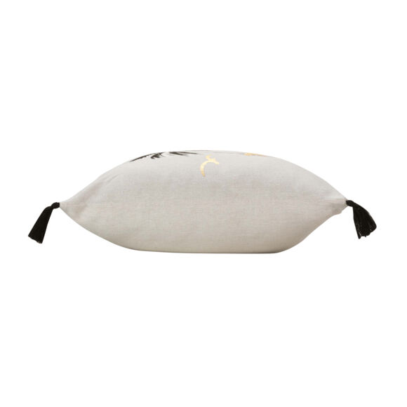 Cuscino quadrato cotone pon pon (45 x 45 cm) Papeete Nero