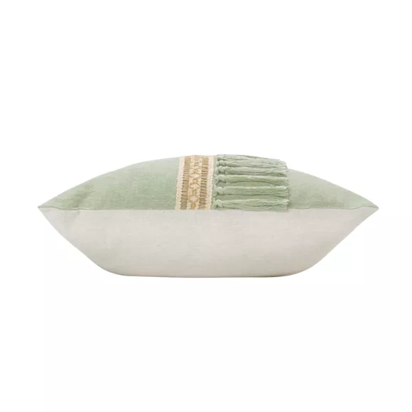 Cuscino quadrato cotone (45 x 45 cm) Janara Verde salvia
