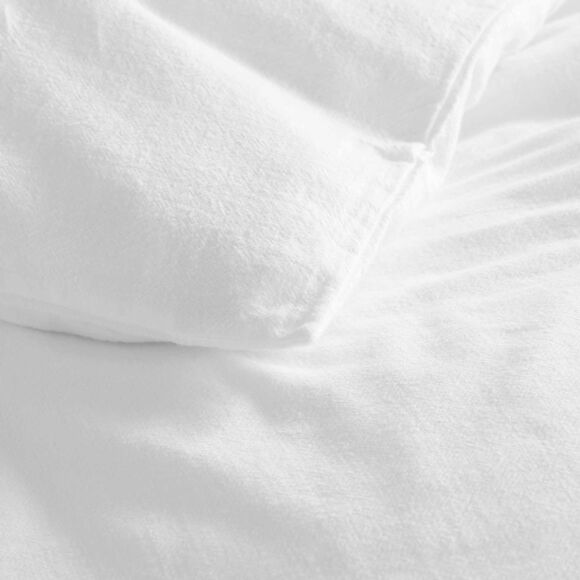 Funda nórdica y dos fundas en algodón lavado (260 x 240 cm) Maxine blanco