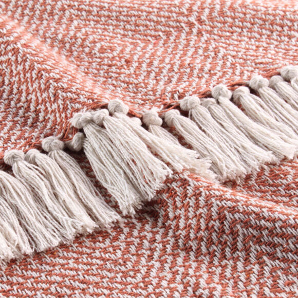 Plaid coton (125 x 150 cm) Louisette Terracotta