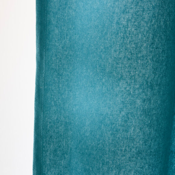Rideau coton (140 x 260 cm) Pixel Bleu paon