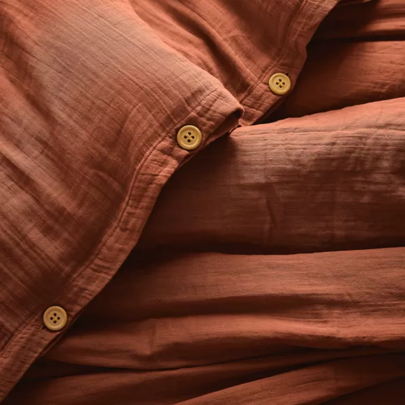 Copripiumino garza di cotone (240 cm) Gaïa Terracotta 2