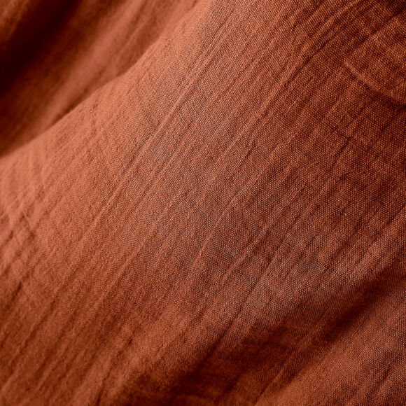 Nappe rectangulaire gaze de coton (L250 cm) Gaïa Terracotta