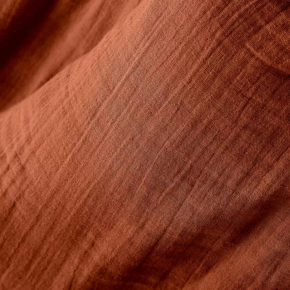 Lenzuolo con angoli garza di cotone (160 cm) Gaïa Terracotta 2
