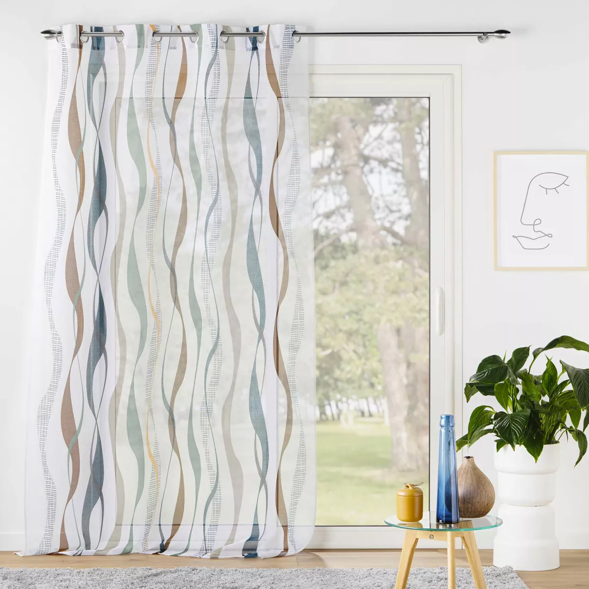 Vitrage (140 x 280 cm) Lisana Meerkleurig