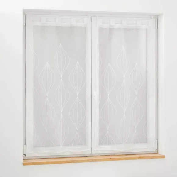 Par de visillos con presillas (60 x 120 cm) Galactée Blanco
