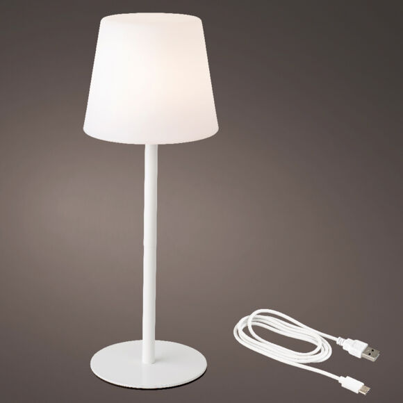 Lámpara de mesa sin cable Manhattan - Blanco