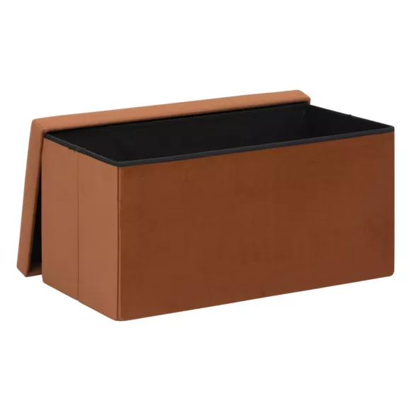 POUF PLI DBLE VEL TESS AMB L, 76 x P, 38 x H, 38 cm Ambre