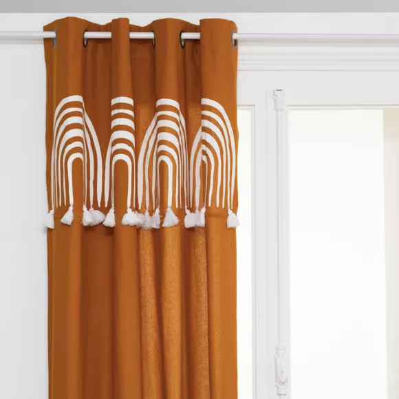Cortina de algodón (140 x 260 cm) Soleya Amarillo mostaza