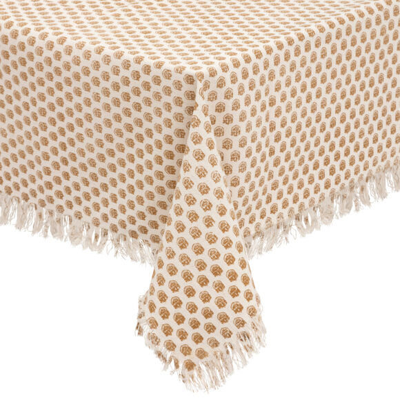 Nappe rectangulaire coton (150 x 250 cm) Indie Beige