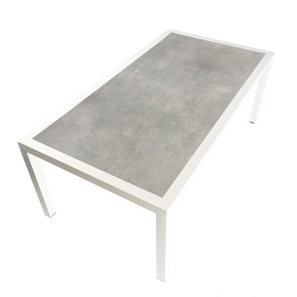 Tuintafel 8 zitplaatsen Aluminium/Keramiek Torano (192 x 102 cm) - wit/licht grijs