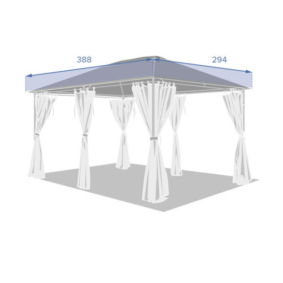 Ersatzdach für Pavillon Santorini (4 x 3 m) - Schiefergrau