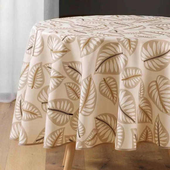 NAPPE RONDE (0) 180 CM POLYESTER IMPRIME ALMA NATUREL