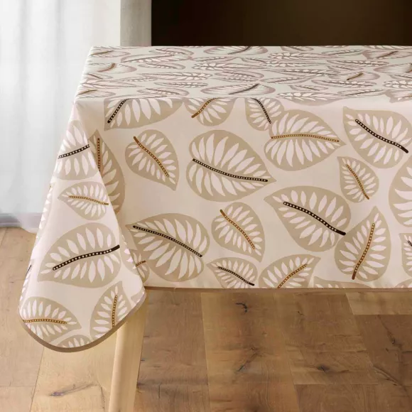 Fleckenabweisende quadratische Tischdecke (150 x 150 cm) Alma Beige