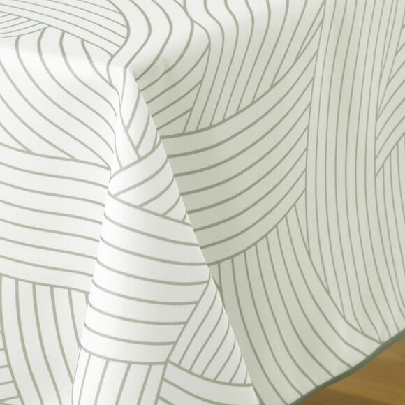 Fleckenabweisende rechteckige Tischdecke (150 x 240 cm) Linea Weiß