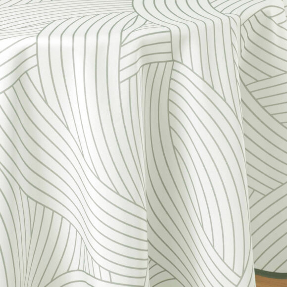 Mantel redondo anti manchas (180 cm) Linea blanco