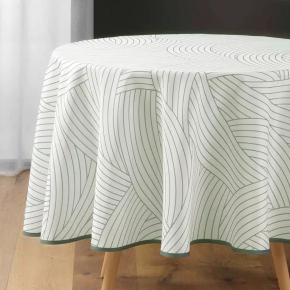 Mantel redondo anti manchas (180 cm) Linea blanco