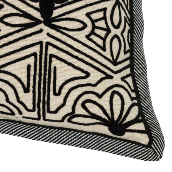 Coussin rectangulaire polycoton (30 x 50 cm) Exotic panama Noir