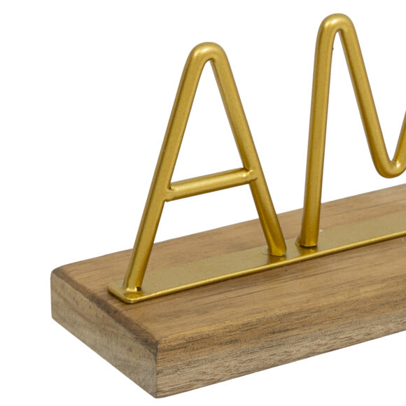 Decorazione da posare metallo e legno (25,5 cm) Amour Oro