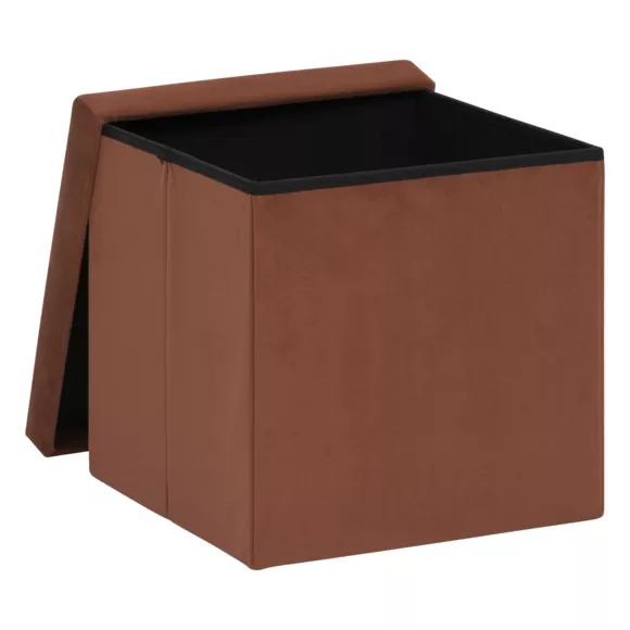 POUF PLI VEL TESS AMB L, 38 x P, 38 x H, 38 cm Ambre