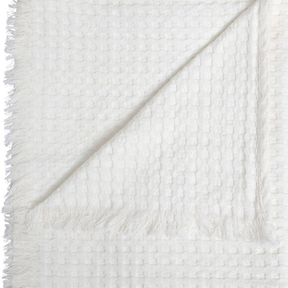 Manta de algodón para sillón (130 x 180 cm) Widdy Blanco