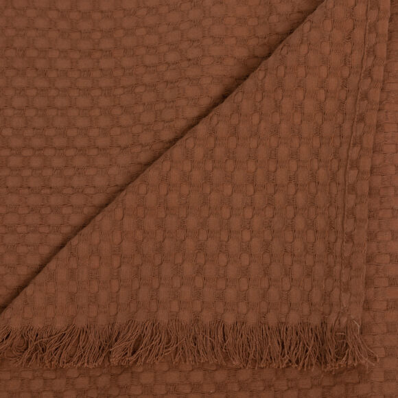 Jeté de lit coton (130 x 180 cm) Widdy Terracotta