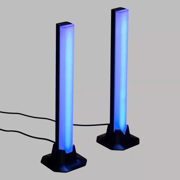 BARRES LUMINEUSES PAOL RGB X2 L, 9,15 x P, 9,15 x H, 32,5 cm Noir