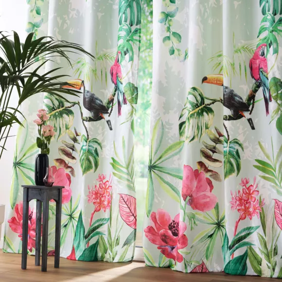 RIDEAU A OEILLETS 140 x 260 CM COTON IMPRIME LOUISIANE DES. PLACE