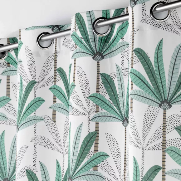 RIDEAU A OEILLETS 140 x 260 CM POLYESTER IMPRIME OASIS