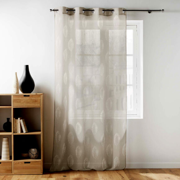 Tenda trasparente effetto lino (140 x 240 cm) Indila Beige