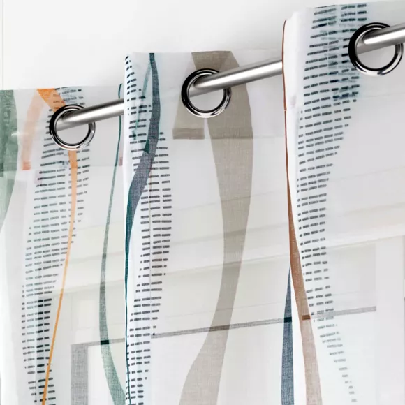 PANNEAU A OEILLETS 140 x 240 CM VOILE SABLE IMPRIME LISANA